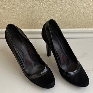 Jil Sander Pony Hair and Patent Leather High Heel